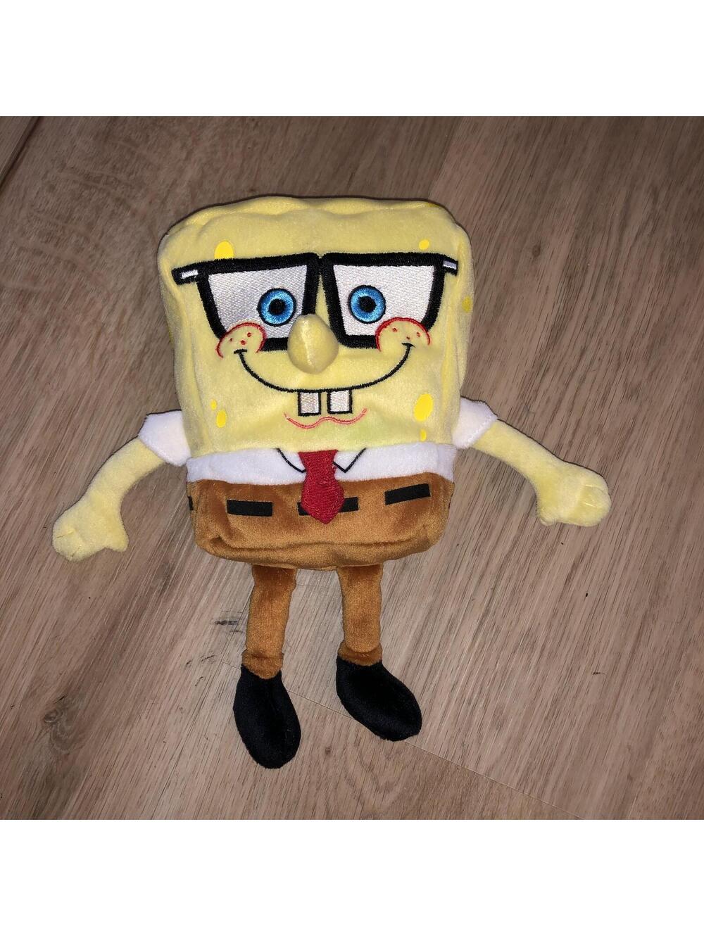 VINTAGE SPONGEBOB SQUAREPANTS GLASSES SMARTYPANTS BEANBAG BEANY NERDY PLUSH